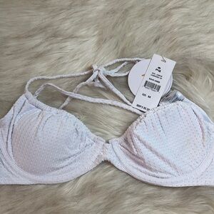 NWT PQ Swim Pily Sail White
Dotted Texture Triangle Bikini Top